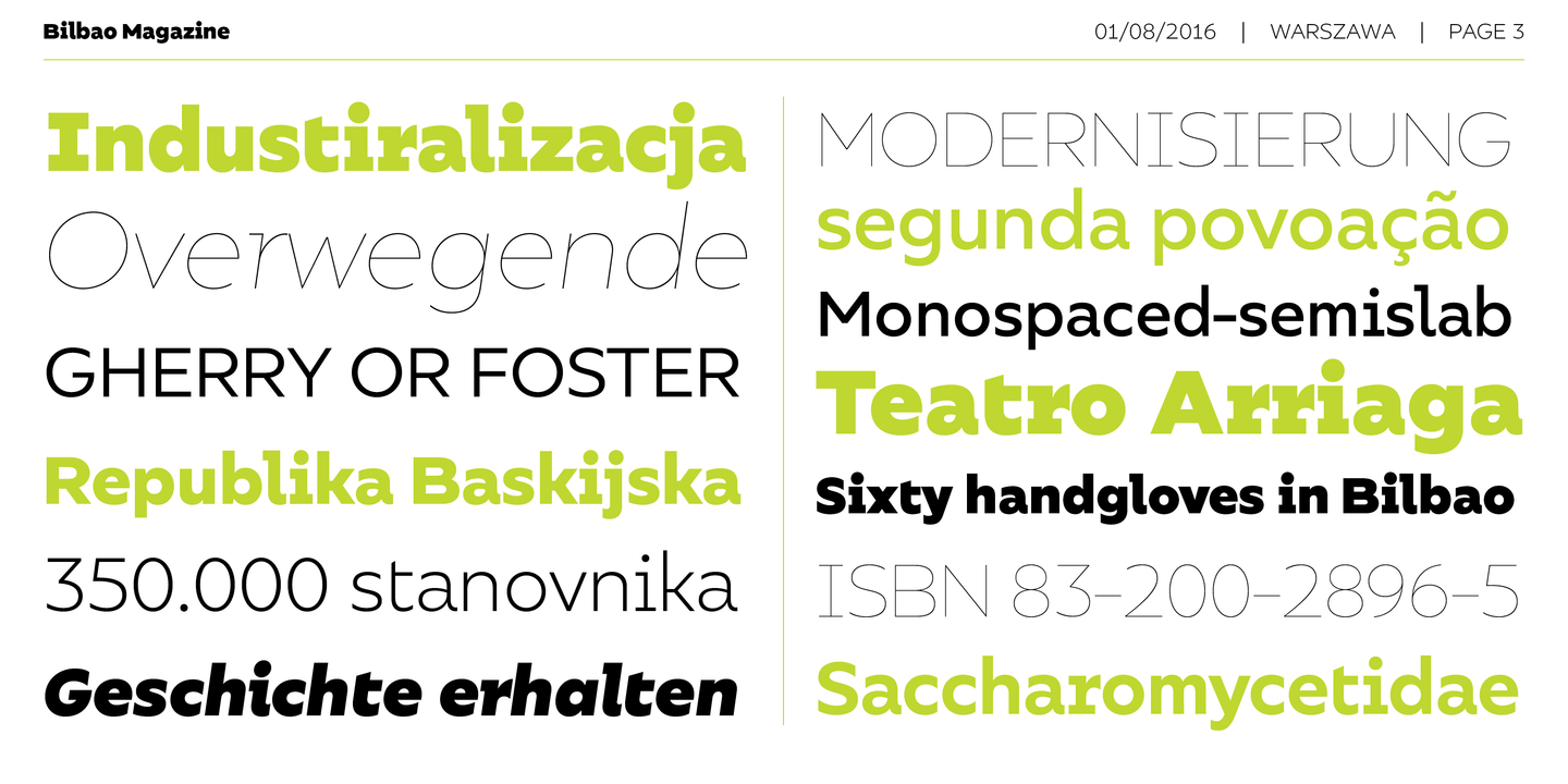 Bilbao SemiBold italic Font preview